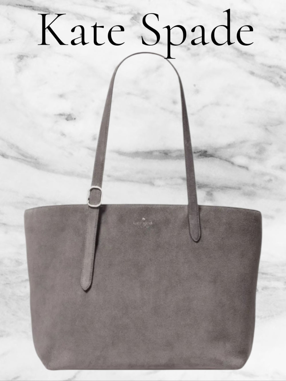 Kate Spade 454 Grey Suede Large Tote Like New Condition